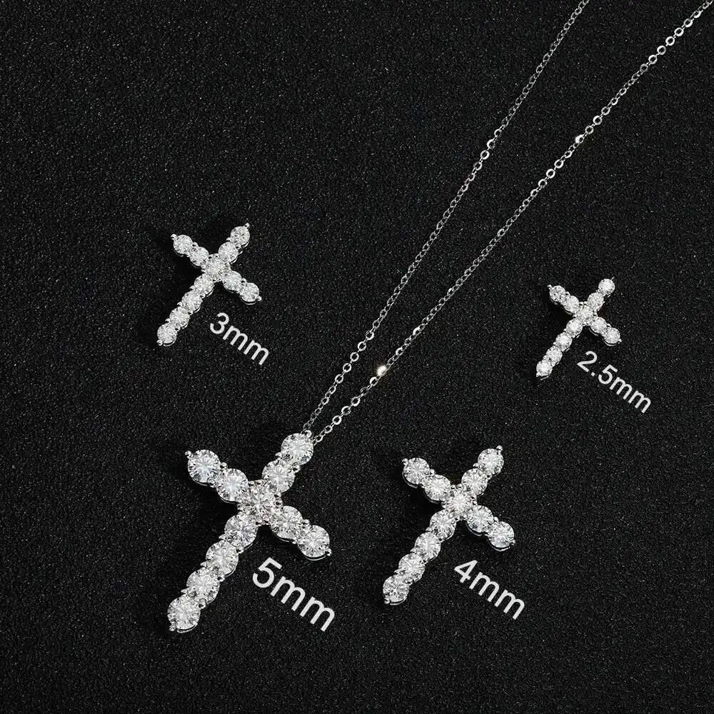 Moissanite Cross Pendant Necklace