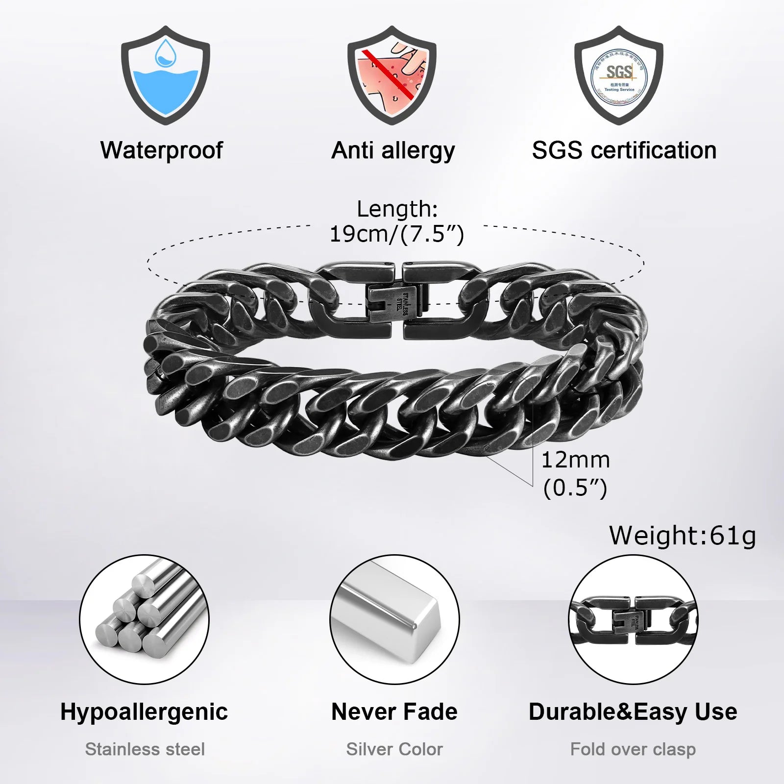 Stainless Steel Cuban Bracelet