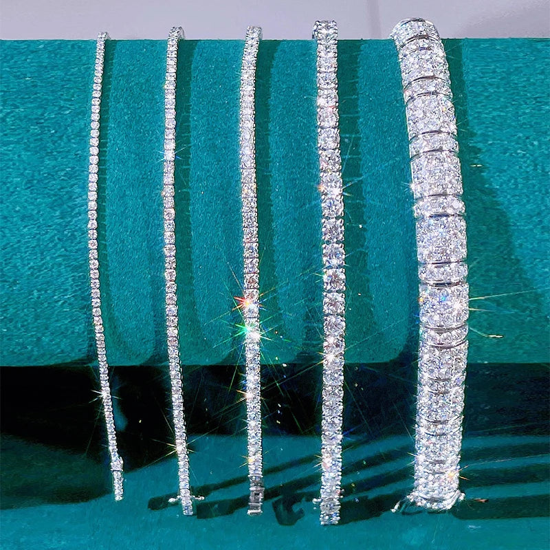 Real Moissanite Bracelet S925 Sterling Silver | Luxury Jewelry
